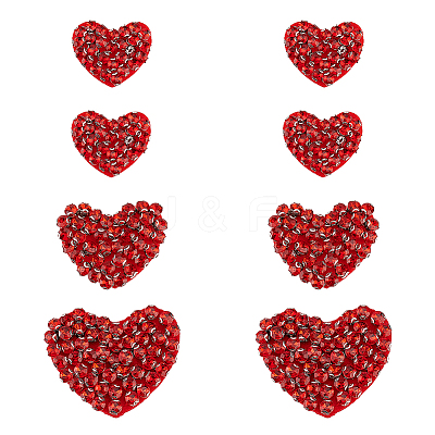 8Pcs 3 Style Heart Handmade Appliques PATC-FG0001-71-1
