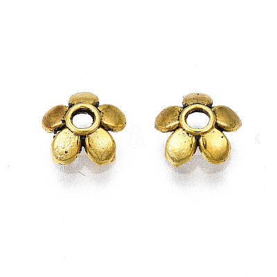 Tibetan Style Alloy Bead Caps X-TIBEB-S039-017AG-RS-1
