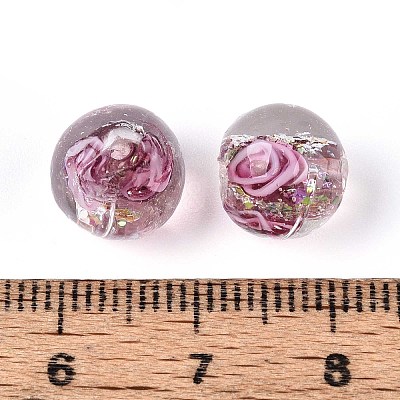 Handmade Foil Lampwork Beads LAMP-T021-33E-1