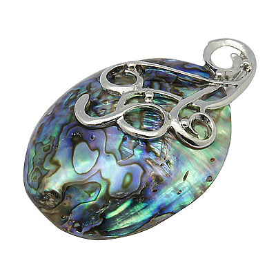 Paua Shell Big Pendants SSHEL-H063-1-1
