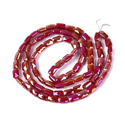 Electroplate Opaque Solid Color Glass Beads Strands EGLA-N002-25-A01-1