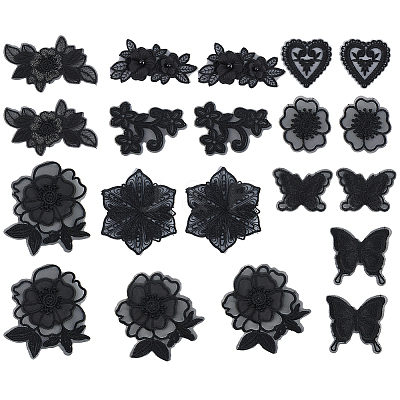 20Pcs 10 Styles Computerized Embroidery Cloth Iron on/Sew on Patches DIY-HS0001-99-1