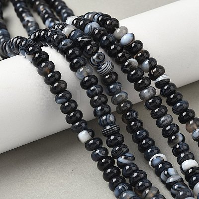 Natural Banded Agate Beads Strands G-F790-I01-01G-1