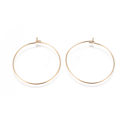 304 Stainless Steel Hoop Earrings Findings STAS-F227-54D-G-1