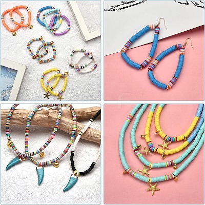 4 Strands 4 Styles Handmade Polymer Clay Beads Strands CLAY-YW0002-22C-1