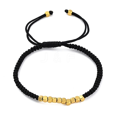 Polyester Cord Braided Bead Bracelets for Women Men BJEW-L698-02G-01-1
