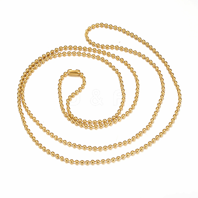 PVD Vacuum Plating 304 Stainless Steel Ball Chain Necklaces Making LS-MAK-I008-01G-B01-1
