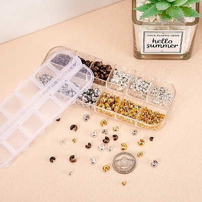 Brass Crimp Beads Covers KK-TA0007-01-1
