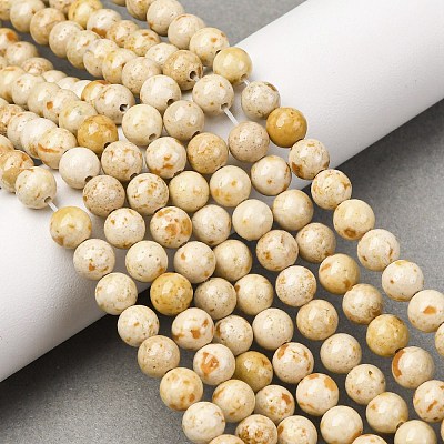 Natural Dyed Marble Beads Strands G-P593-6mm-06-1