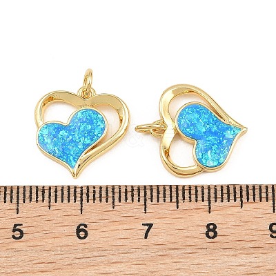 Brass & Synthetic Opal Pendants RE-CBA56CE-09G-01-1