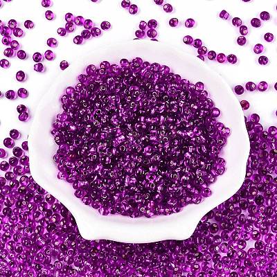 6/0 Baking Paint Transparent Fringe Glass Seed Beads SEED-N006-06H-1
