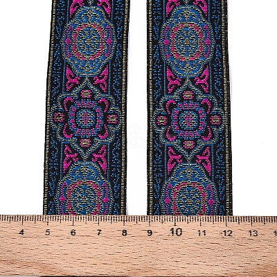 Ethnic Style Embroidery Polyester Ribbon SRIB-WH0007-02D-1