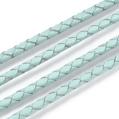 Braided Cowhide Leather Cord NWIR-N005-01F-4mm-1