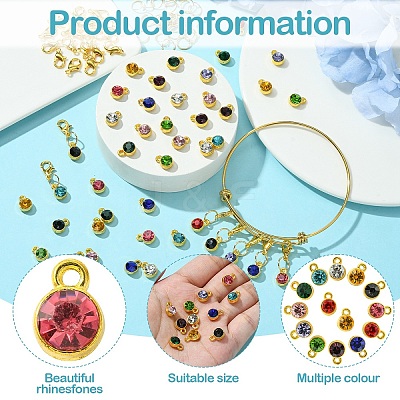 DIY Birthstone Charm Bangle & Pendant Decoration Making Kits DIY-YW0008-95-1