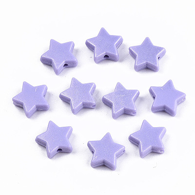 Spray Painted Acrylic Beads X-MACR-T037-06B-1