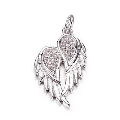 Brass Micro Pave Cubic Zirconia Pendants ZIRC-P060-23P-1