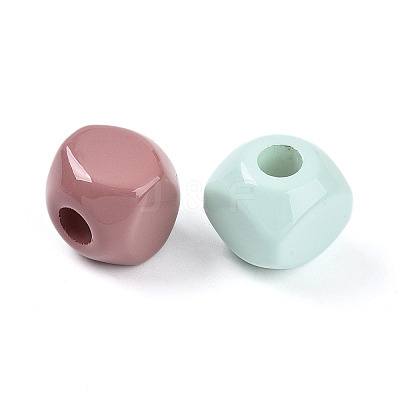 Opaque Acrylic European Large Hole Beads OACR-I015-65-1