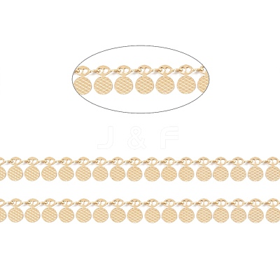 Handmade PVD Vacuum Plating 304 Stainless Steel Wafer Charms Chains CHS-M004-12G-1