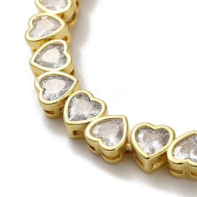 Rack Plating Brass Pave Clear Cubic Zirconia Link Bracelets KK-R158-13G-1