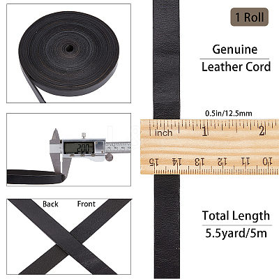 Flat Cowhide Leather Cord WL-GF0001-08C-01-1