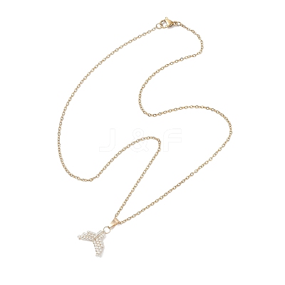 MIYUKI Delica Beads Beaded Mermaid Tail Pendant 304 Stainless Steel Cable Chain Necklaces for Women NJEW-MZ00130-02-1