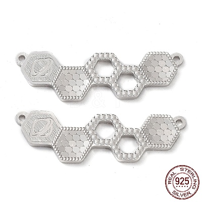 Rhodium Plated 925 Sterling Silver Connector Charms STER-C003-22P-1