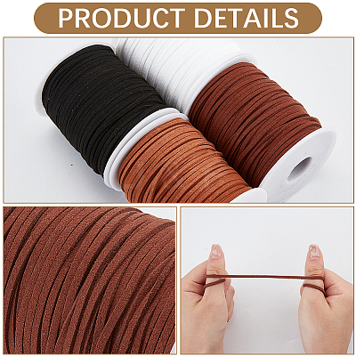 4 Rolls 4 Colors Flat Faux Suede Cord LW-CL0001-04B-1
