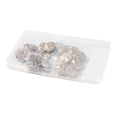40Pcs 4 Style Alloy Shank Buttons BUTT-FG0001-05-1