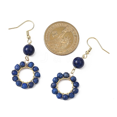 304 Stainless Steel Round Dangle Earrings EJEW-JE06786-01-1