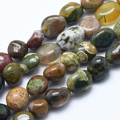 Natural Ocean Jasper Beads Strands G-E483-39A-1