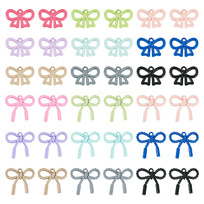 36Pcs 18 Styles Spray Plating Alloy Pendants FIND-TA0007-94-1