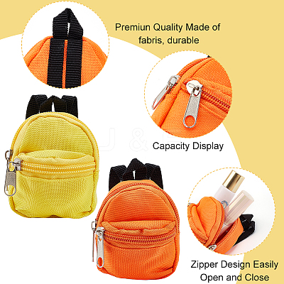 6Pcs 6 Style Casual Mini Cloth Doll Backpack AJEW-PH0004-15-1