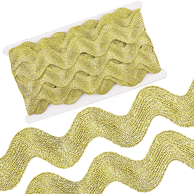 10 Yard Metallic Polyester Wavy Fringe Trim Ribbon SRIB-GF0001-38R-1