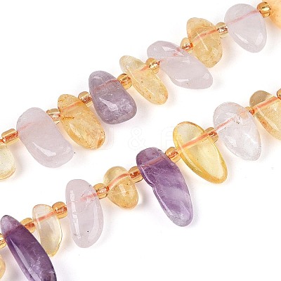 Natural Ametrine Beads Strands G-Z091-A41-1