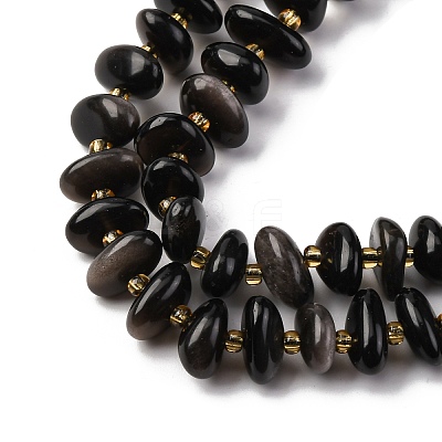 Natural Obsidian Beads Strands G-RM250109-A5-1
