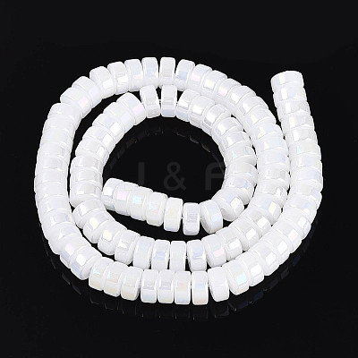 AB Color Plated Imitation Jade Glass Beads Strands GLAA-T026-4x8mm-J01-1