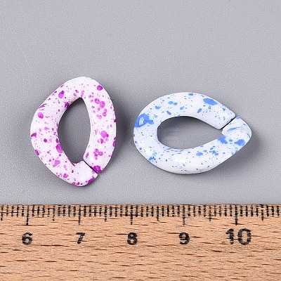 Spray Painted Opaque Acrylic Linking Rings SACR-T017-59M-A-1