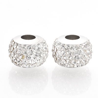Polymer Clay Rhinestones European Beads X-FPDL-T001-02F-1