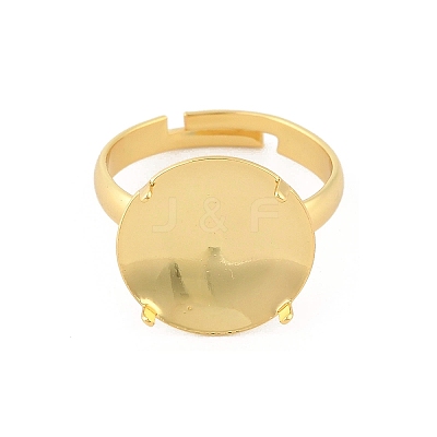 Brass Adjustable Finger Rings Findings KK-A272-04A-G-1