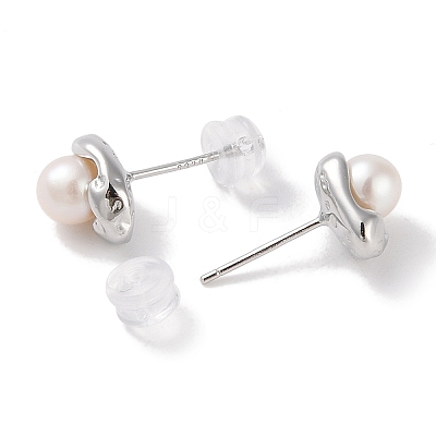 Anti-Tarnish Sterling Silver Stud Earrings EJEW-C087-07A-P-1