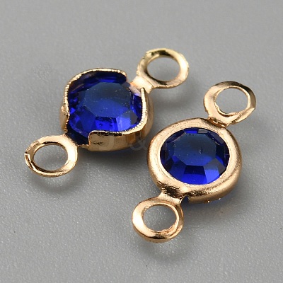 Brass Rhinestone Connector Charms RB-WH0001-08H-1