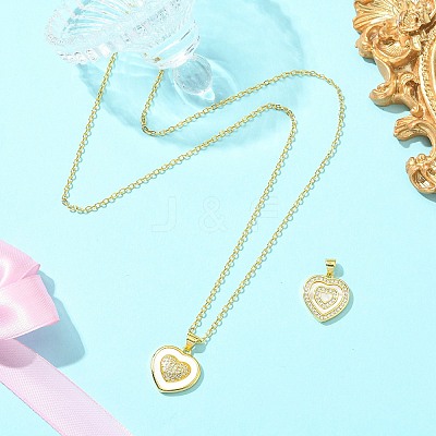 2Pcs 2 Styles Brass Pave Natural Shell Pendants KK-CJ0003-40B-1