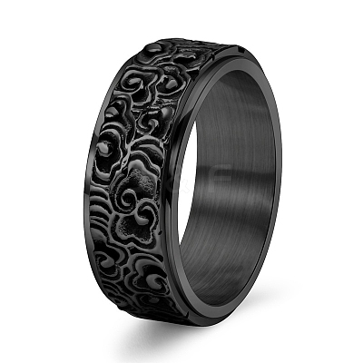 Rotatable Tainless Steel Finger Ring PW-WG99EDB-16-1