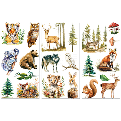 3 Sheets 3 Styles PVC Waterproof Decorative Stickers DIY-WH0404-070-1