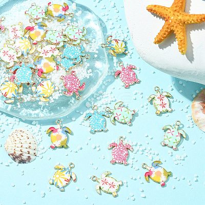 30Pcs 6 Styles Alloy Enamel Pendants ENAM-CJ0004-83-1
