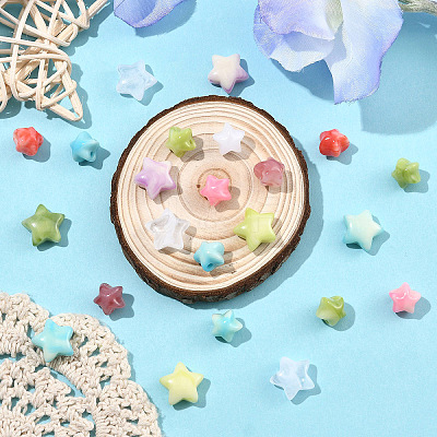 100Pcs 10 Styles Acrylic Beads OACR-YW0004-11-1