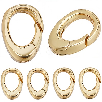 6Pcs Brass Spring Gate Rings KK-SC0003-80-1