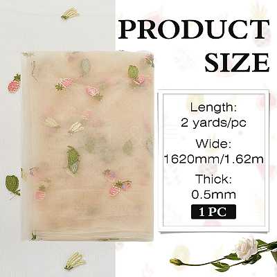 Fruit Polyester Embroidery Mesh Fabric KK-WH0558-10B-1