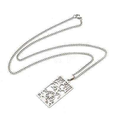 Non-Tarnish 304 Stainless Steel Pendant Necklaces NJEW-L118-02P-04-1