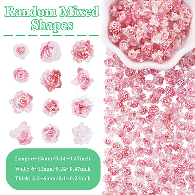 200Pcs Flower & Butterfly Resin Cabochons CRES-TA0001-89E-1